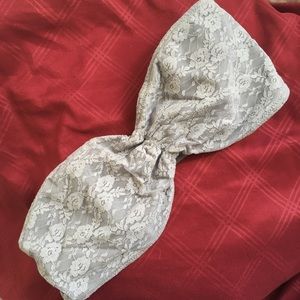 PINK Gray Lace Bandeau